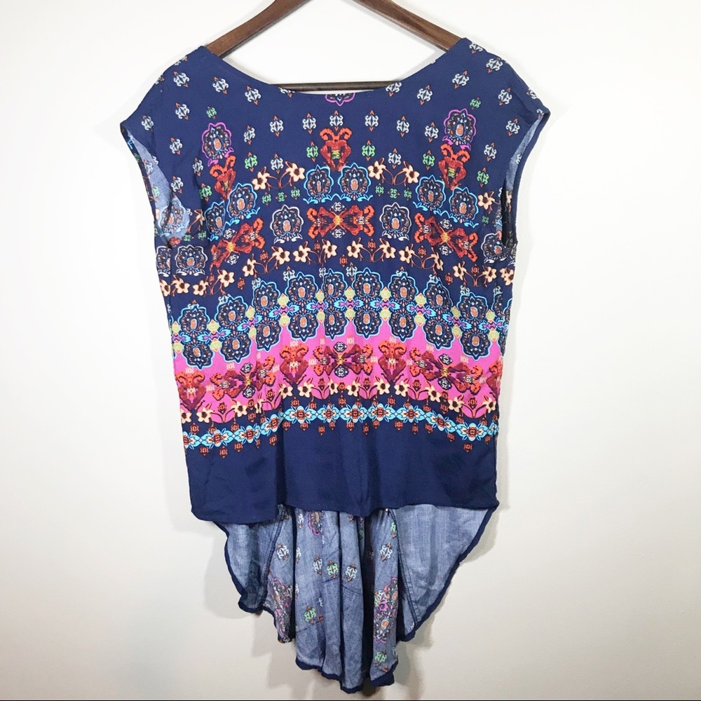 Thyme and Honey Floral Cap Sleeve Blouse